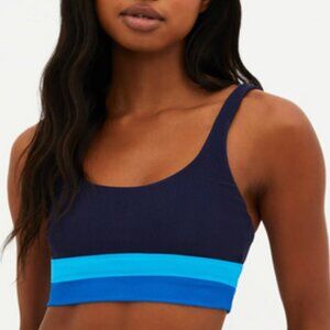 Beach Riot NEW Mackenzie Marine Colorblock Bikini Top Large NWOT